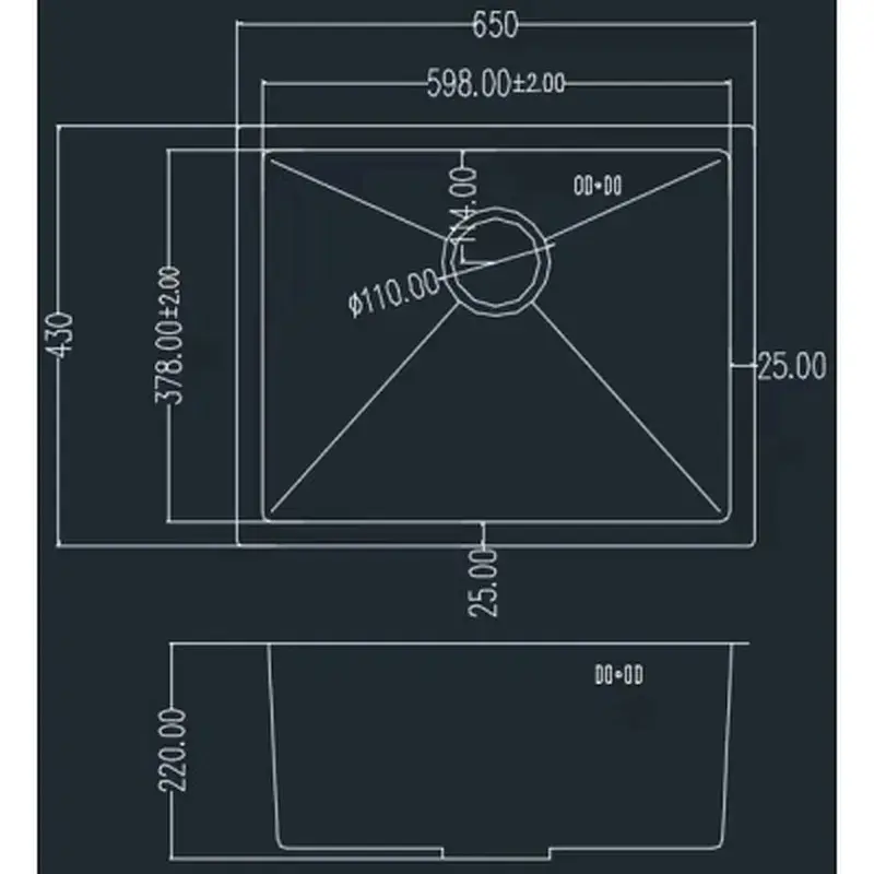 Мийка кухонна GRANADO Under top L STEEL S201 black (GS09201B) - фото 7