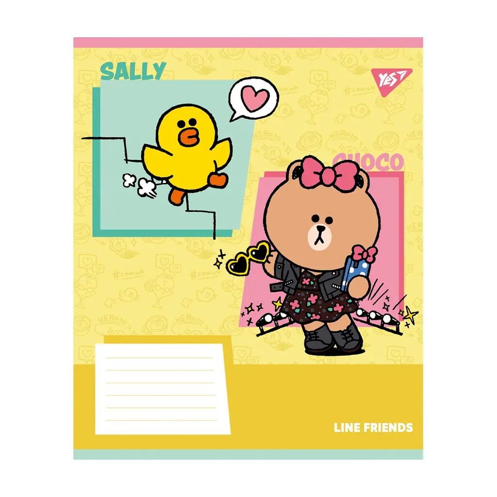 Зошит Yes Line Friends Funny А5 12 аркушів лінія (767639), в асортименті - фото 2
