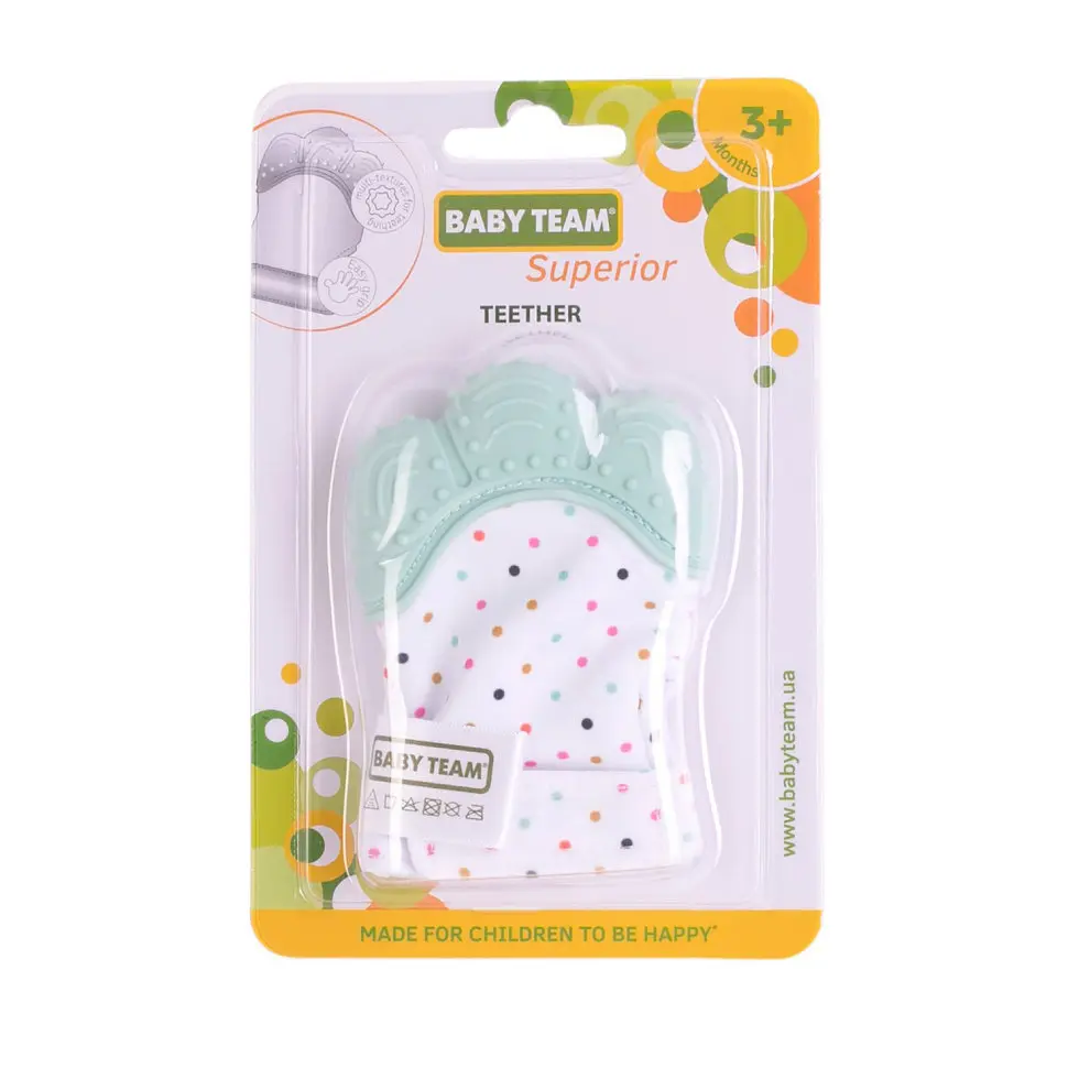 Дитячий прорізувач-рукавичка Baby Team 4090_бірюзовий - фото 2