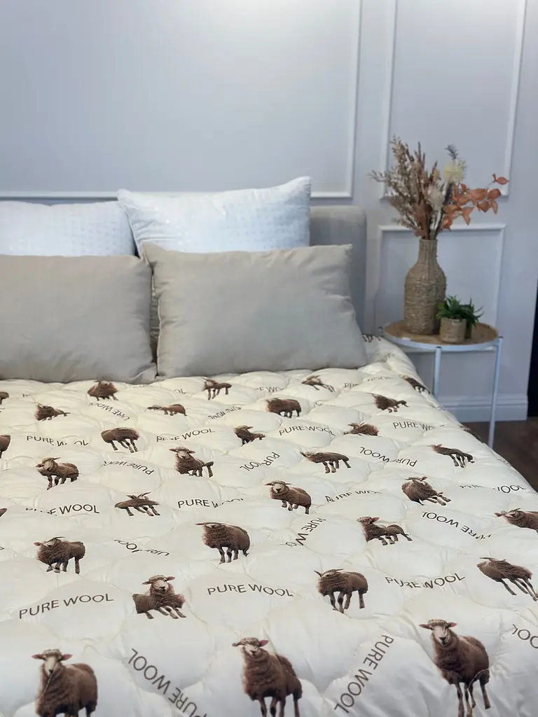 Ковдра полуторна з з овечої вовни Arda Pure Wool 21433 150х210 см бежева - фото 8