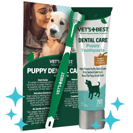 Набір для гігієни ротової порожнини цуценят Vet's Best Dental Care Puppy Toothpaste 103 мл vb00119 - фото 2