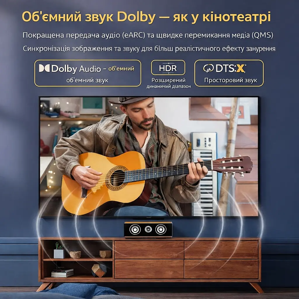 Кабель HDMI HDMI 2 метра 8K UltraHD швидкий шнур HDMI 2.1 HDR для ТВ ноутбука проектора PS4 PS5 - фото 5