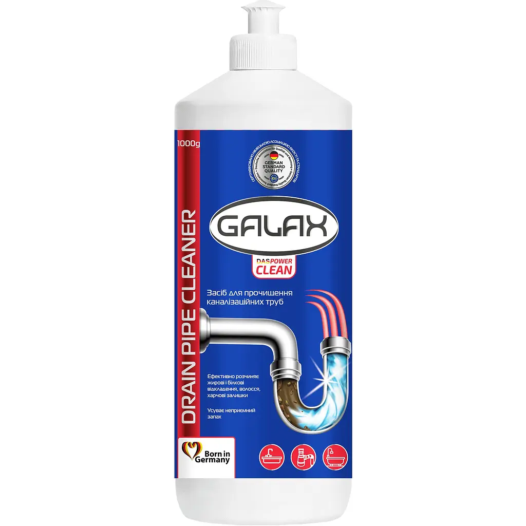 Уцінка. Засіб для очищення каналізаційних труб Galax das Power Clean 1 л (720153)
