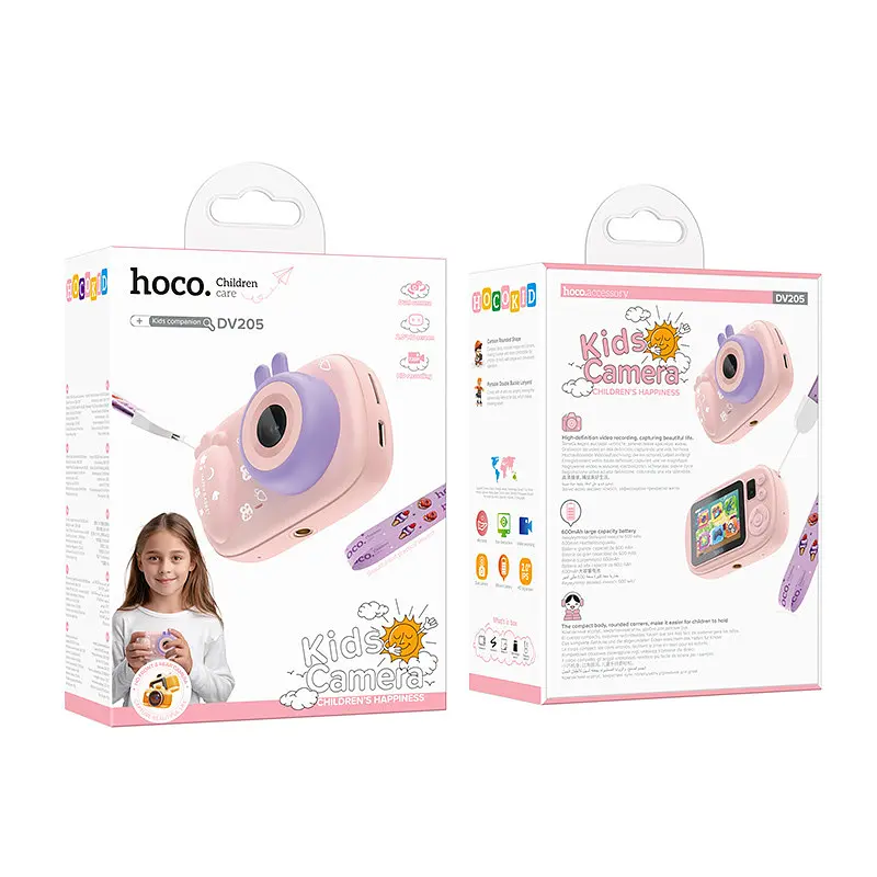 Детская фотокамера Hoco DV205 Dual-camera Pink - фото 2