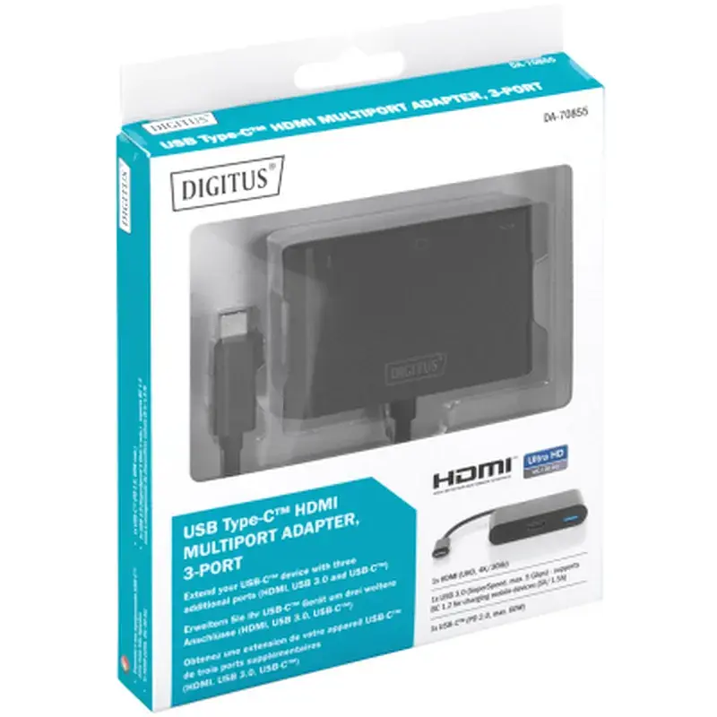 Перехідник USB-C to HDMA 2xUSB Digitus (DA-70855) - фото 5