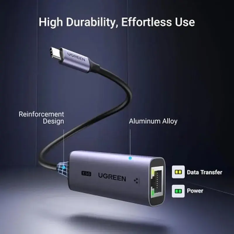 Перехідник USB-C to RJ45 Ethernet 2500Mbps Ugreen (25052) - фото 6
