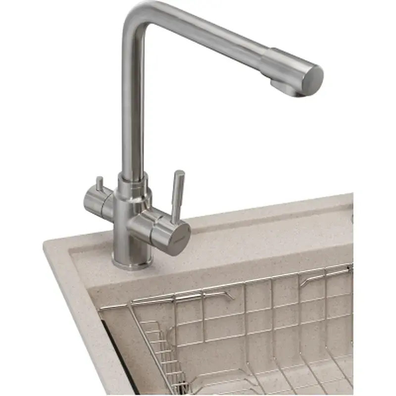 Мийка кухонна GRANADO Optimal Estella terra (+ змішувач Badalona LUX inox + дозатор Redondo inox + кошик+дошка) (ksg0203) - фото 2