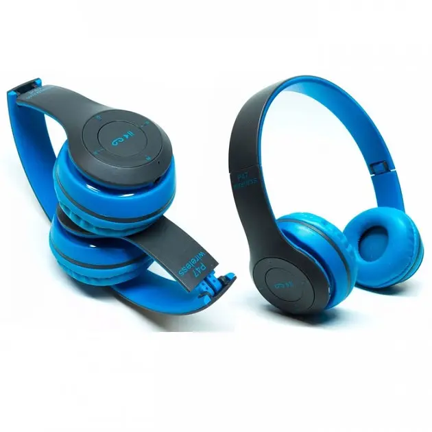 Бездротові Bluetooth навушники Wireless Headset P47 Blue - фото 3