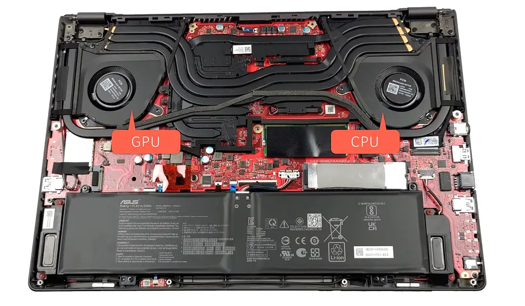 Вентилятор Asus кулер 12V для моделей ноутбука ROG Zephyrus G15 GA503RX, GA503RM, GA503RW, GA503RS (CPU Fan) 13NR0800T03011 Оригінал, 12V, 4pin - фото 4