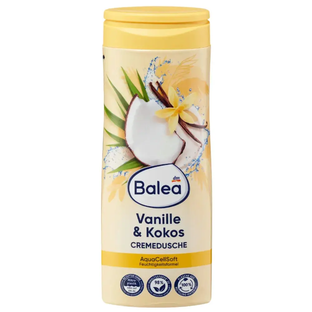 Крем-гель для душу Balea Vanille & Cocos з ароматом ванілі та кокосу, 300 мл