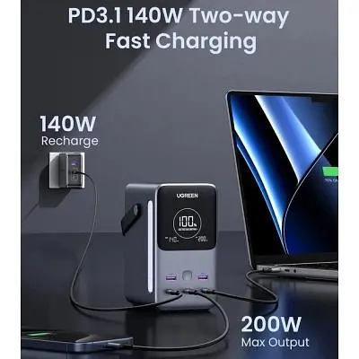 Батарея универсальная Ugreen 48000mAh 300W с Smart Digital Display (PB770 25286) (PB770 25286) - фото 3