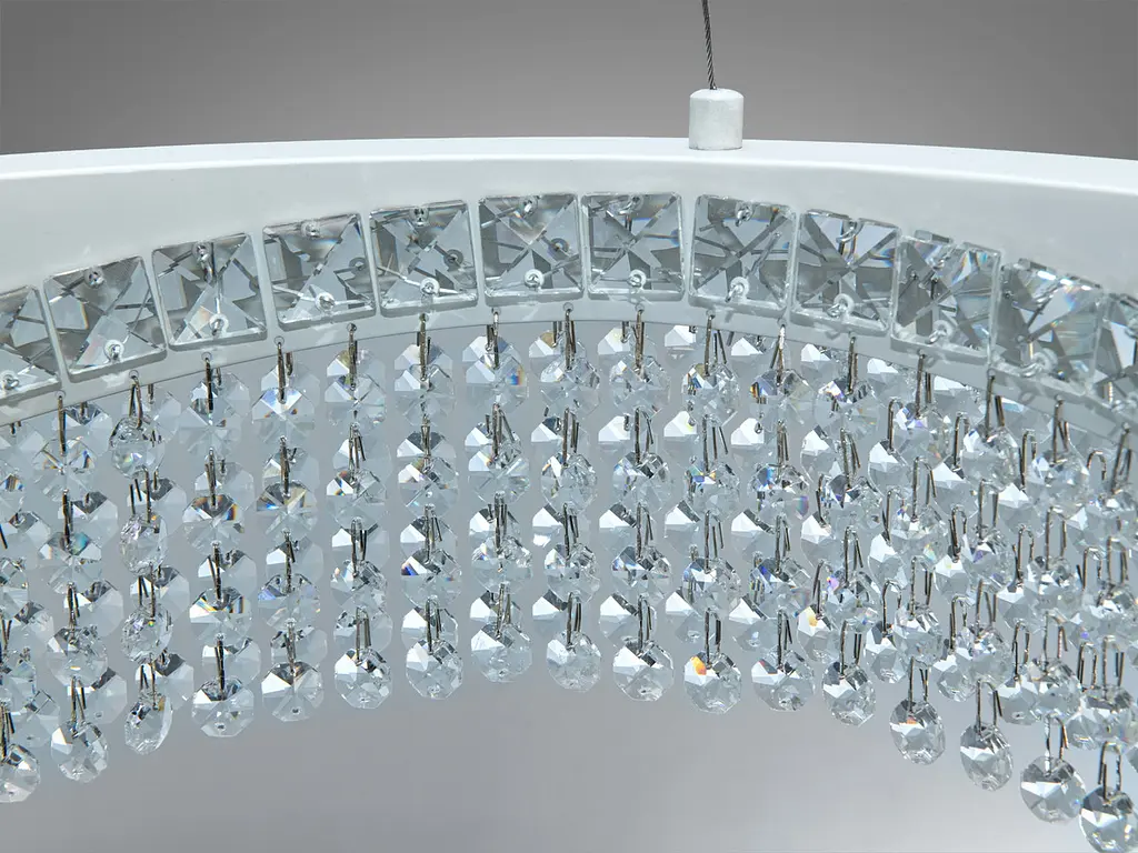 Елегантна підвісна LED люстра Diasha P7027/D500WH біла 58W до 20 м2 - фото 5