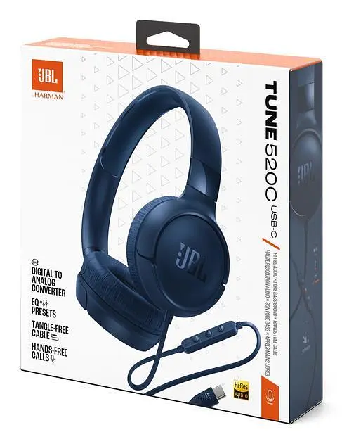 Навушники з мікрофоном JBL Tune 520C USB-C JBLT520CBLU Blue - фото 10