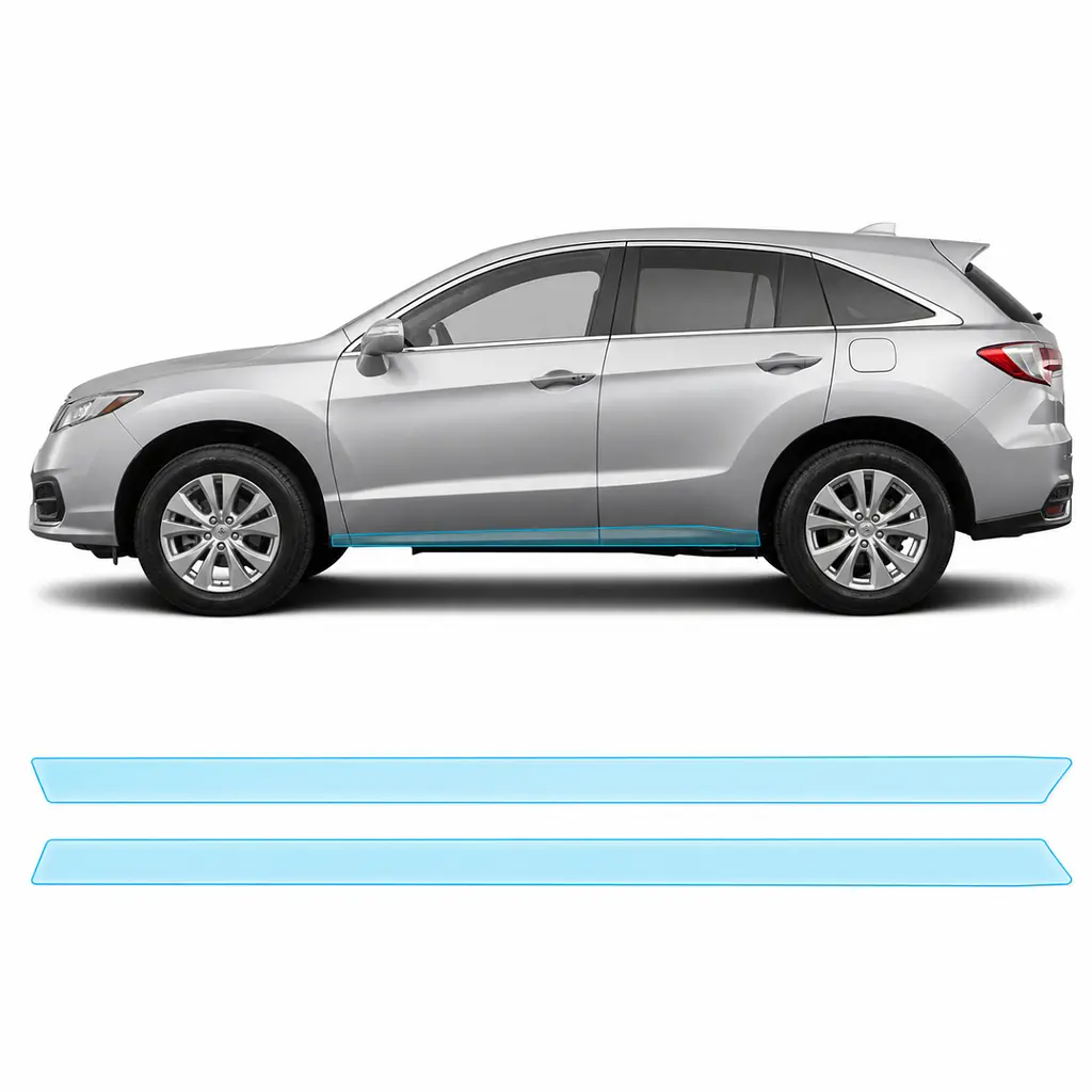 Антигравійна захисна бронеплівка за лекалами для Acura RDX TX2/CDU facelift 2016-2018 - нижня зона кузова пороги
