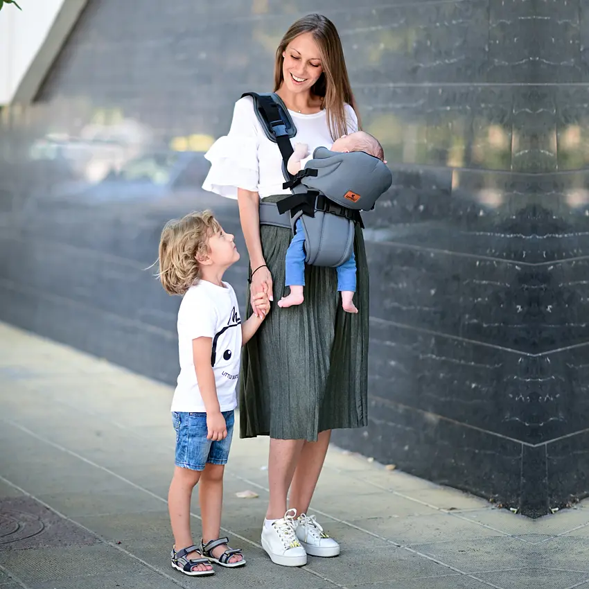 Кенгуру - эргорюкзак для новорожденных Weekend 0+ (до 9 кг) Lorelli Серый - фото 4