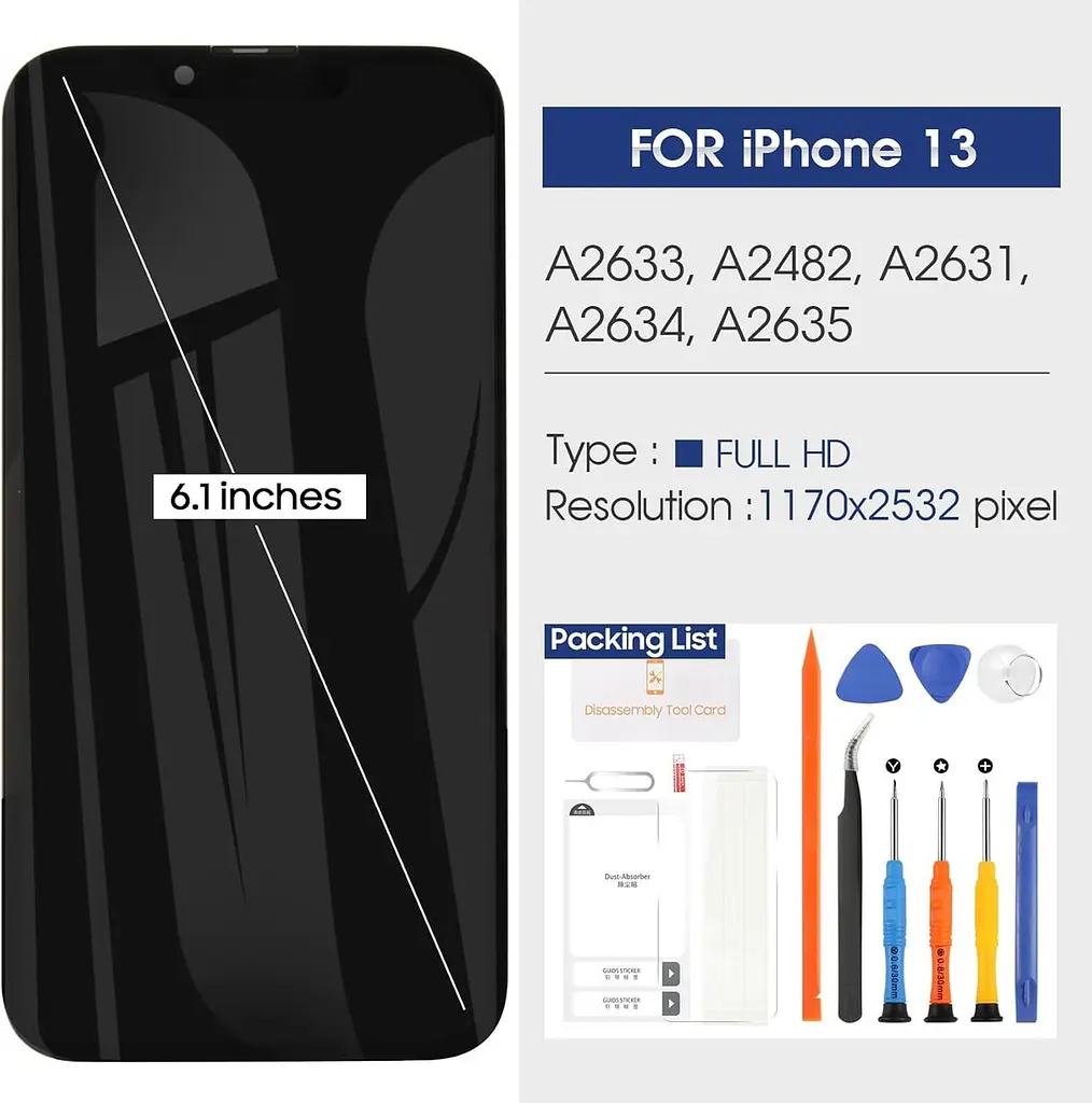 РК-екран для iPhone 13 Дисплей 6,1 дюйма для iPhone 13 Сенсорний екран для iPhone13 РК-дисплей A2633 A2482 A2631 A2634 A2635 - фото 6