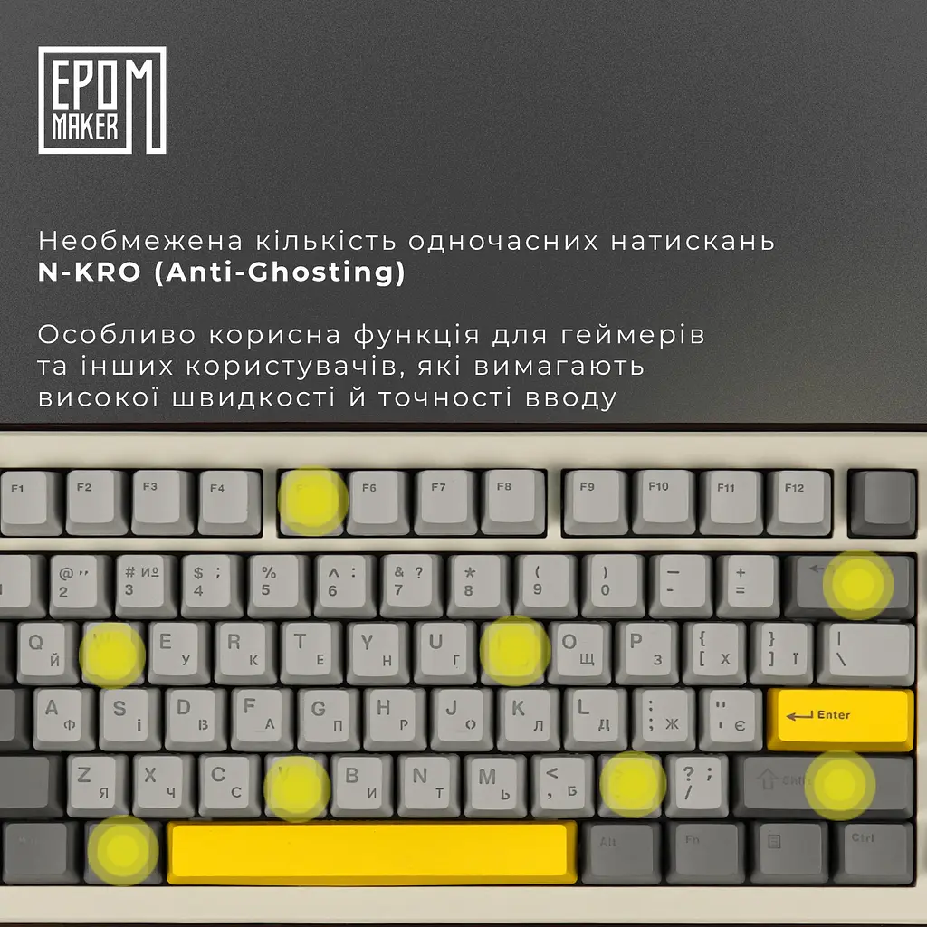 Клавіатура Epomaker Shadow-S Mulan White механічна бездротова (SHS-W-M) - фото 8