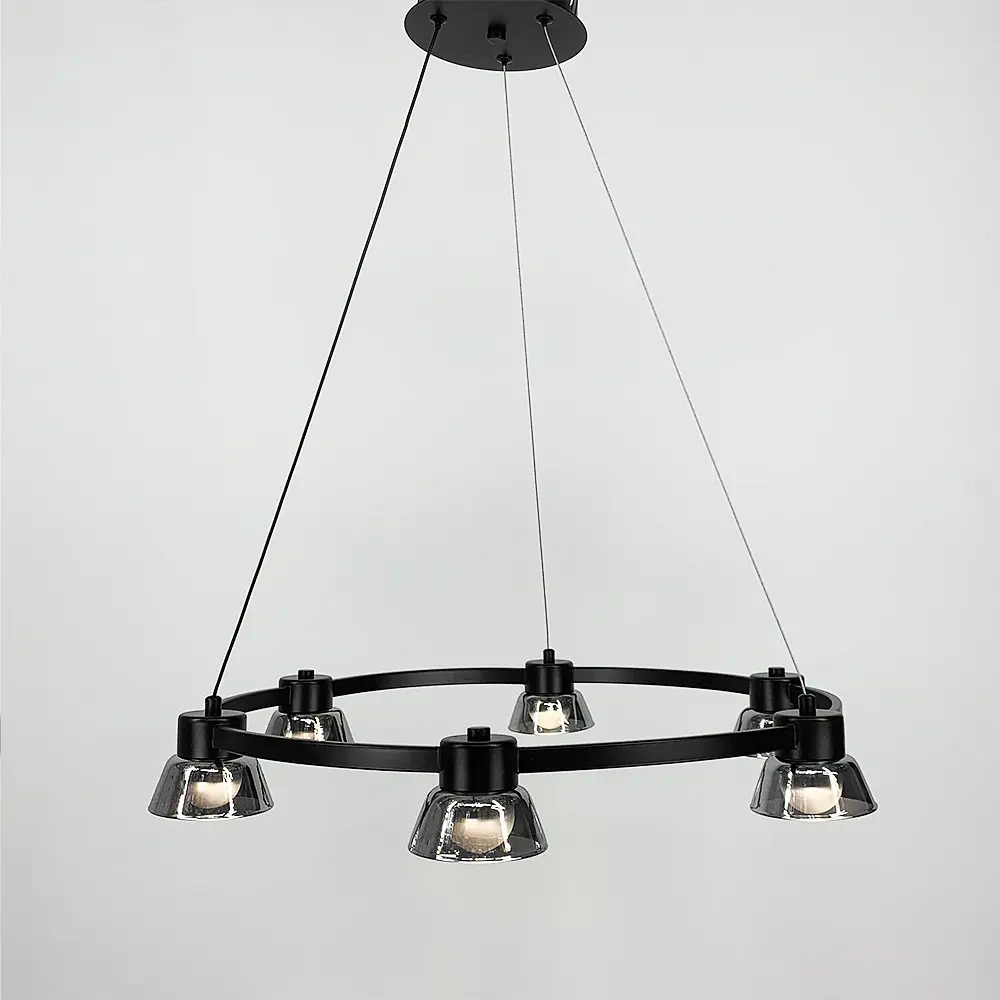 Кольцевая люстра HILDFRID на 6 плафонов Line.F MJ 179-600 BK - фото 4