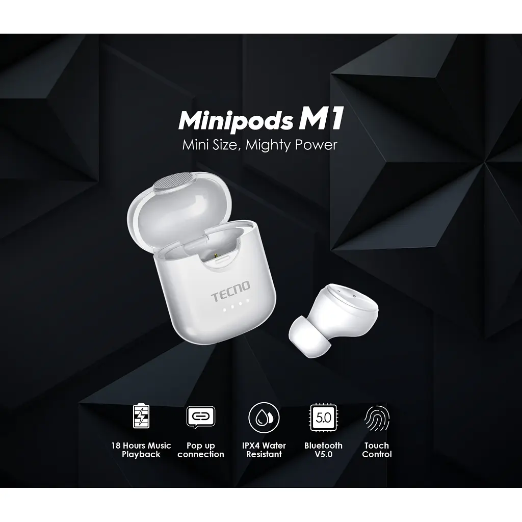 Навушники Tecno Minipods M1 Mono White (4895180759475) - фото 3