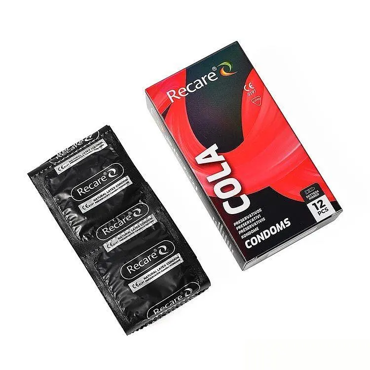 Презервативи Holographic Recare Cola Dotted&Ribbed Condoms 12шт, з пухирцями і ребрами, аромат: Кола - фото 2