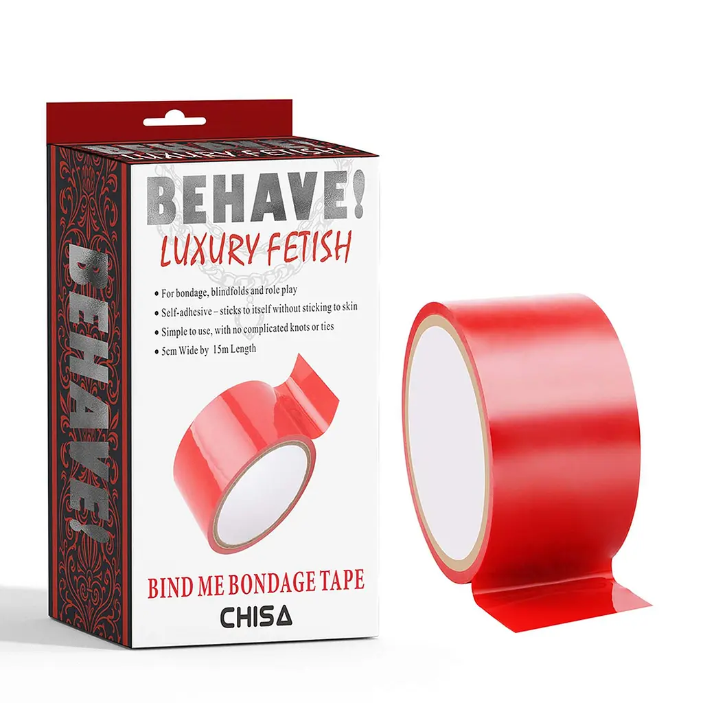 Бондажная лента Behave Luxury Fetish Bind Me Bondage Tape 15 м красный - фото 2