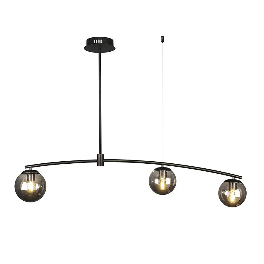 Люстра стельова LED Levistella 7529827-3 BK+BK, E27, чорний метал, 3 плафони, сучасний стиль - фото 2