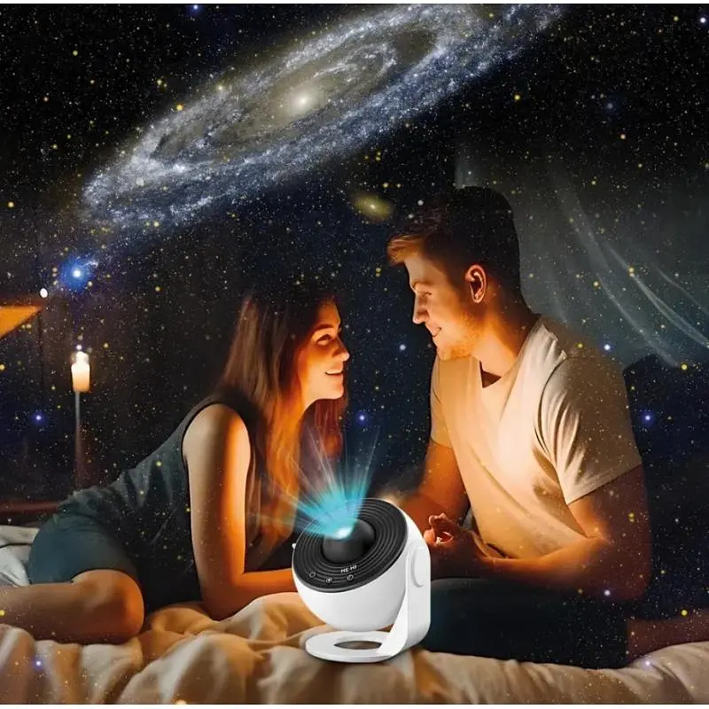 Дитячий нічник проектор зоряного неба + 12 картриджів Galaxy Projector мережевий світильник нічний для дітей спальні з проекцією планетарій для спальні нічник зоряне небо дитячий Білий - фото 8