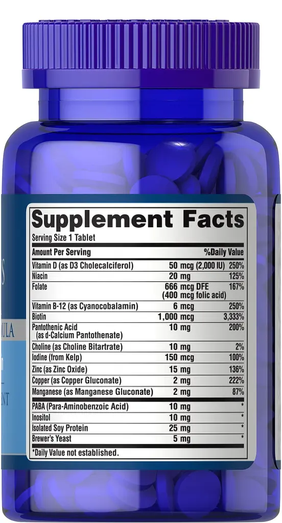 Вітаміни для волосся Puritan’s Pride Vitamins for the Hair One per Day Formula 60 табеток - фото 2