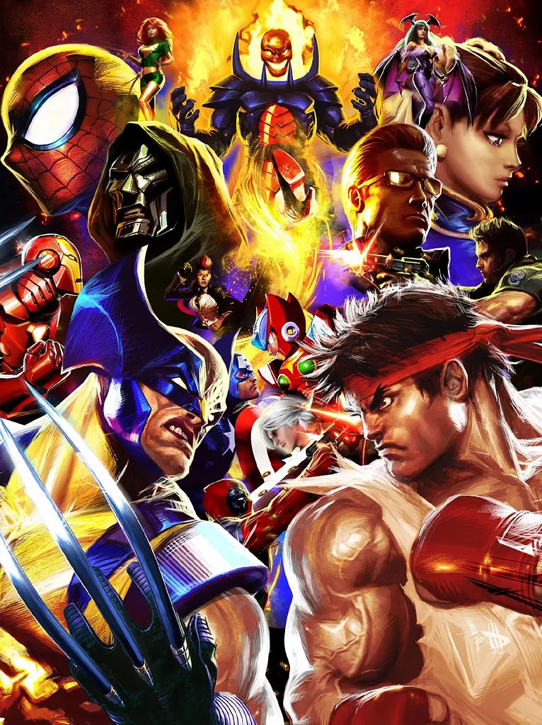 Дерев'яний фігурний пазл Marvel vs Capcom 2, А1, Картонна коробка 500+ елементів - фото 3