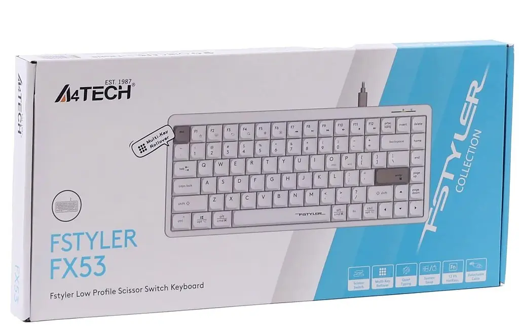 Клавіатура A4Tech A4-Tech Fstyler FX53 (White) (FX53 (White)) - фото 7