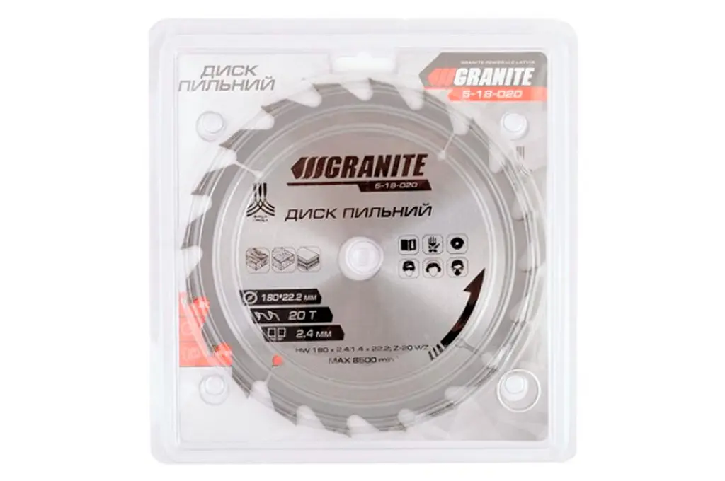 Диск пильный по дереву Granite 180 x 20T x 22.2 мм (22.2-20) - фото 2