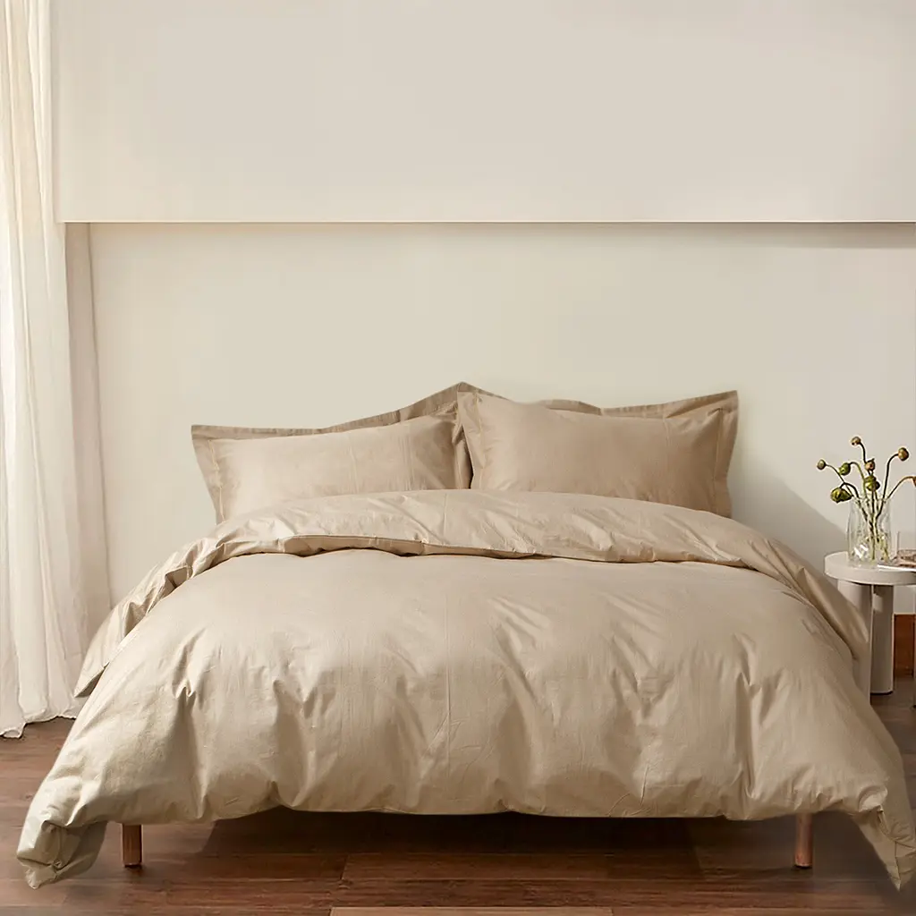 Постельное белье сатин Lotus Home - Dakota Modern бежево-пудровый полуторный - фото 2