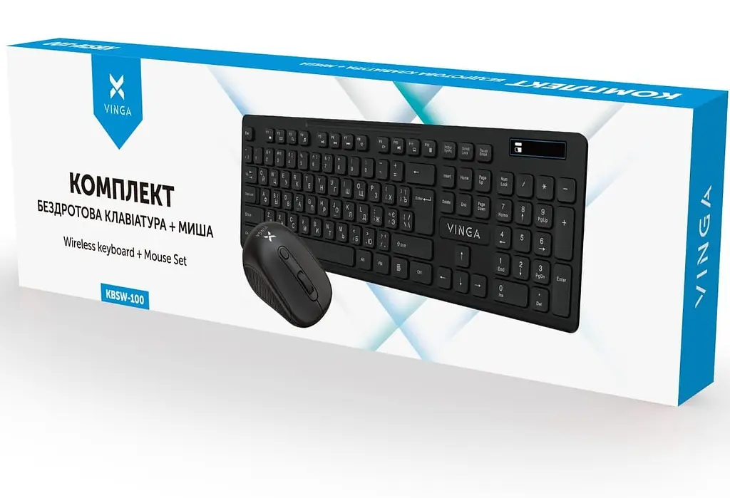 Комплект (клавиатура и мышь) Vinga KBSW-100 Wireless (KBSW-100) Black - фото 7