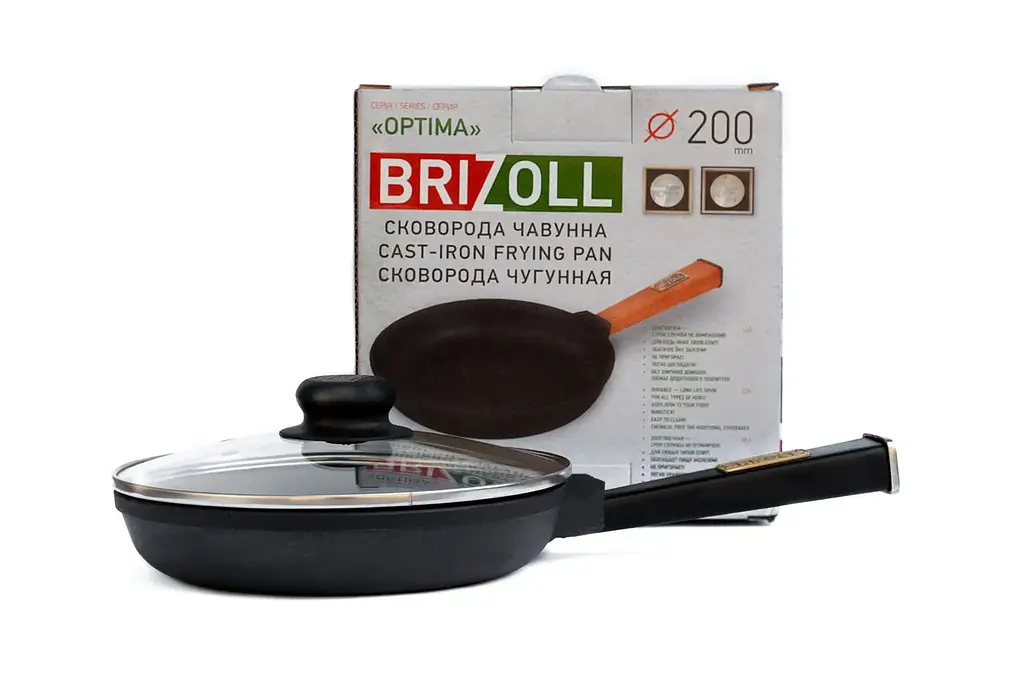 Сковорода чавунна Brizoll Optima Lids O2035P-C 20 см - фото 4