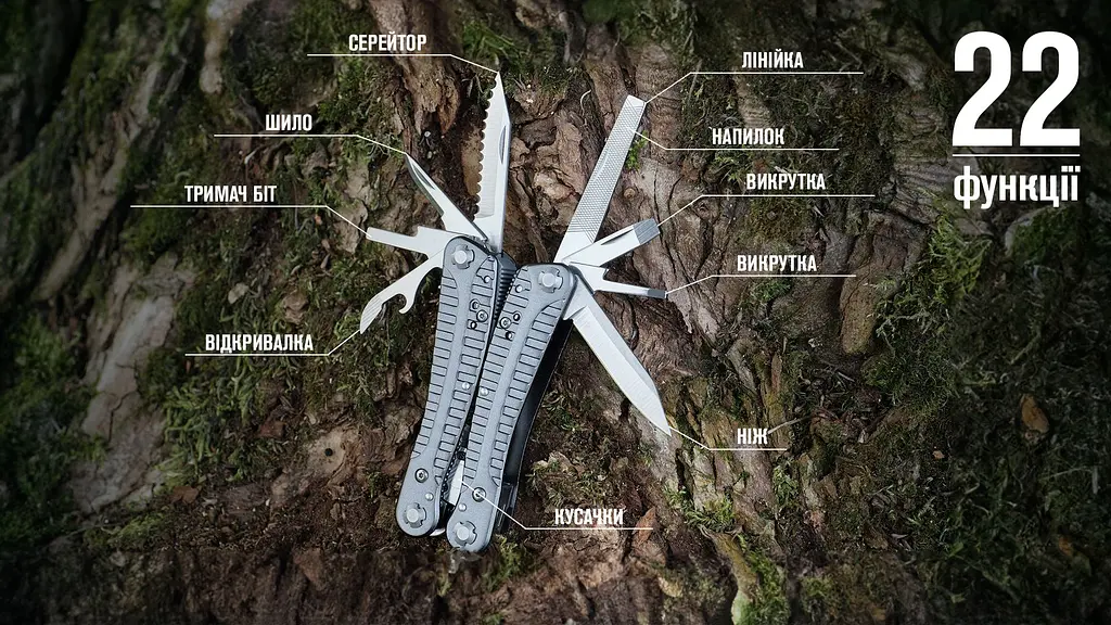 Мультитул Ganzo Multi Tool (G105) G3130, Сріблястий - фото 28