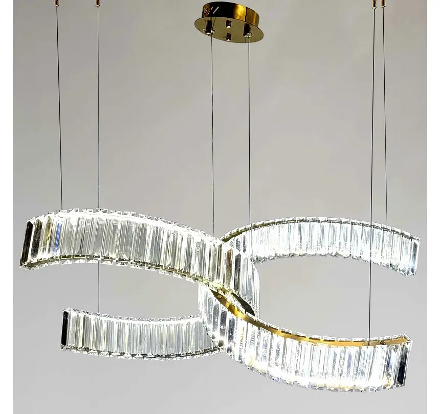 Світлодіодна люстра підвісна Artlight 511186GD з хвилеподібними елементами, золото - фото 2
