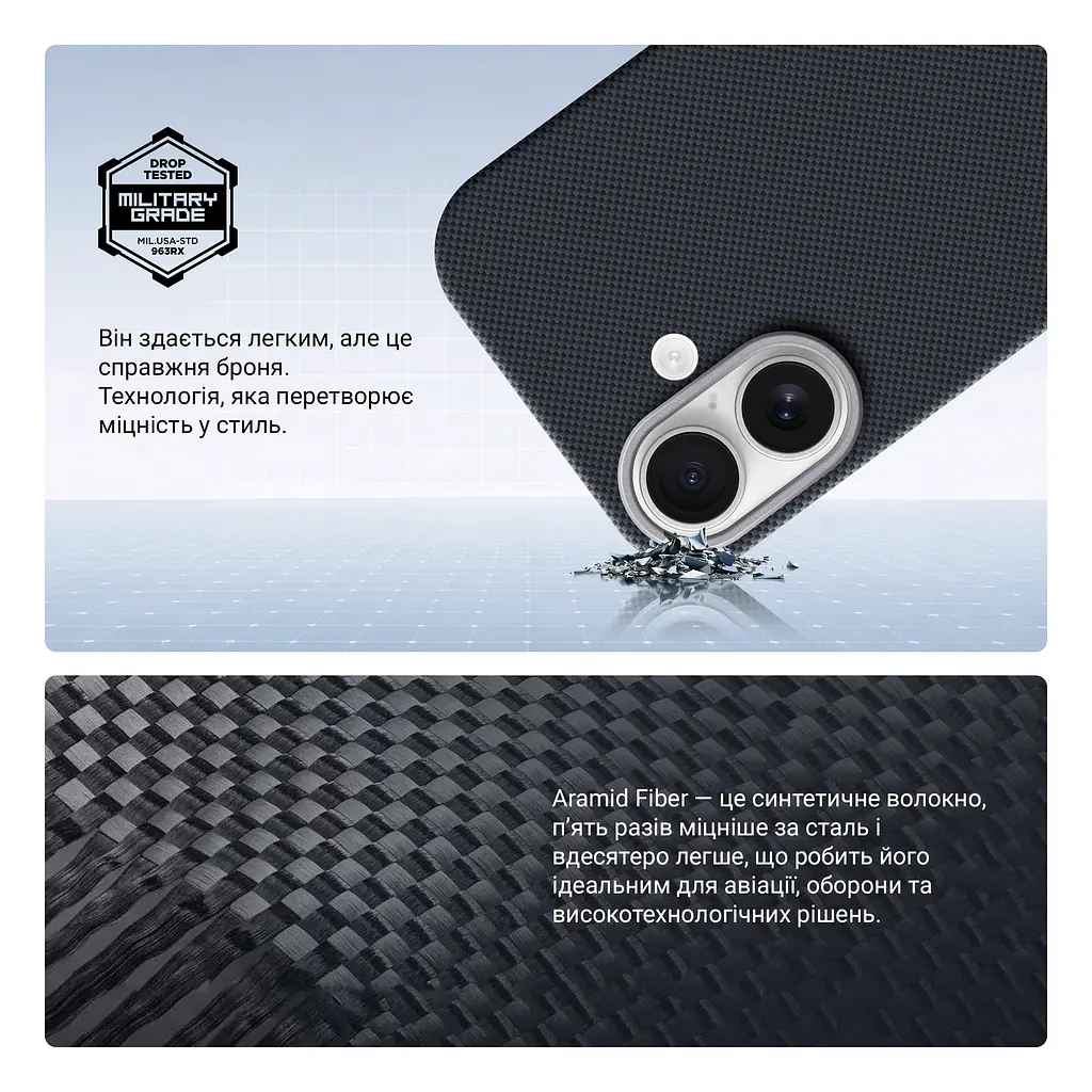 Чехол ArmorStandart BlackIcon Aramid Plain MagCase для Apple iPhone 17 Black (ARM90159) - фото 4