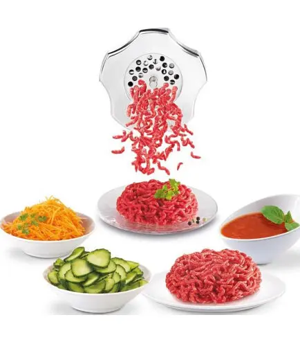 Tefal М'ясорубка HVB Plus, 2000Вт, 2.6кг/хв, 3 решітки, насадка для ковбас, кеббе, томатів, 5 терок, пластик/метал, чорний - фото 8