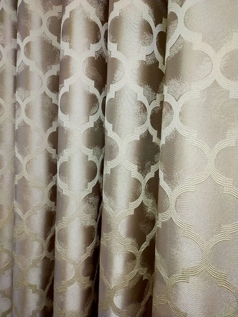 Комплект штор з малюнком "Хвилясті вензелі" крем 100х260 - фото 2