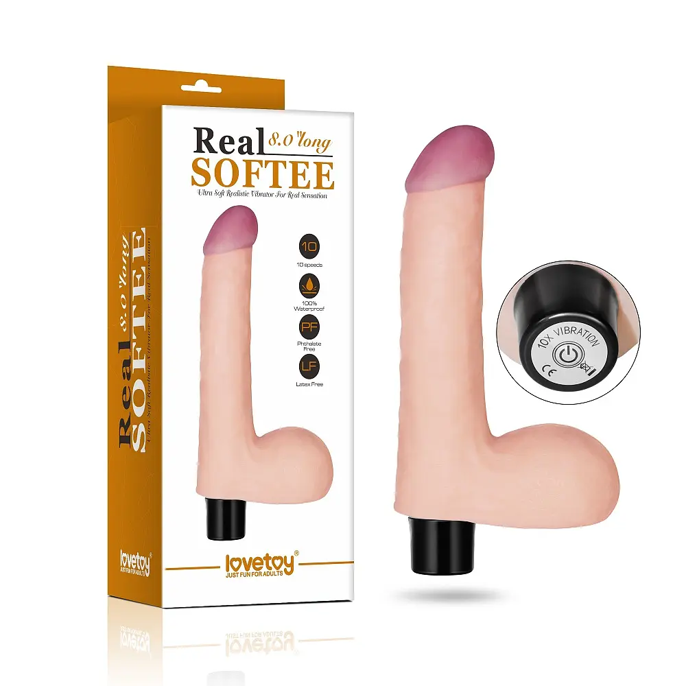 Вібратор Lovetoy Real Softee Vibrator With Balls Flesh 8, 17 см тілесний - фото 8