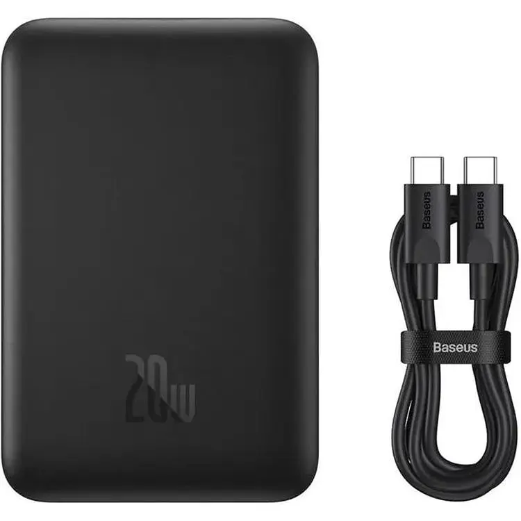 Портативна батарея Baseus Magnetic Mini Wireless Fast Charge Power Bank 10 000 mAh 20W PPCX030001 Black - фото 3
