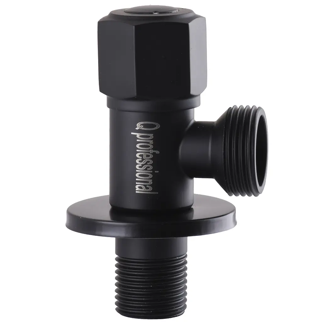 Кран кульовий кутовий Q Professional 1/2″X3/4″ NV-QP888 Black 000025137 - фото 2