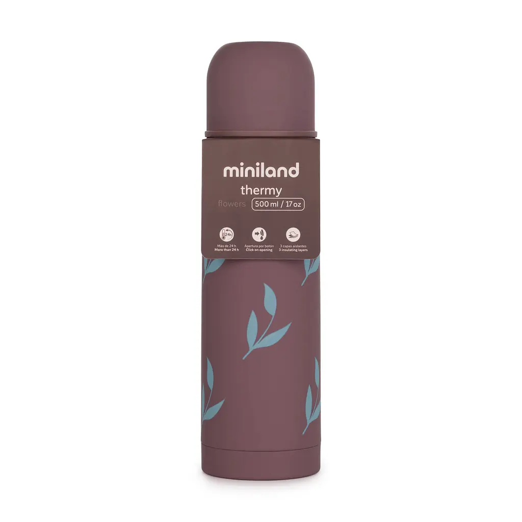 Термос для рідин Miniland Silky Thermos Flowers, 500 мл, коричневий - фото 4