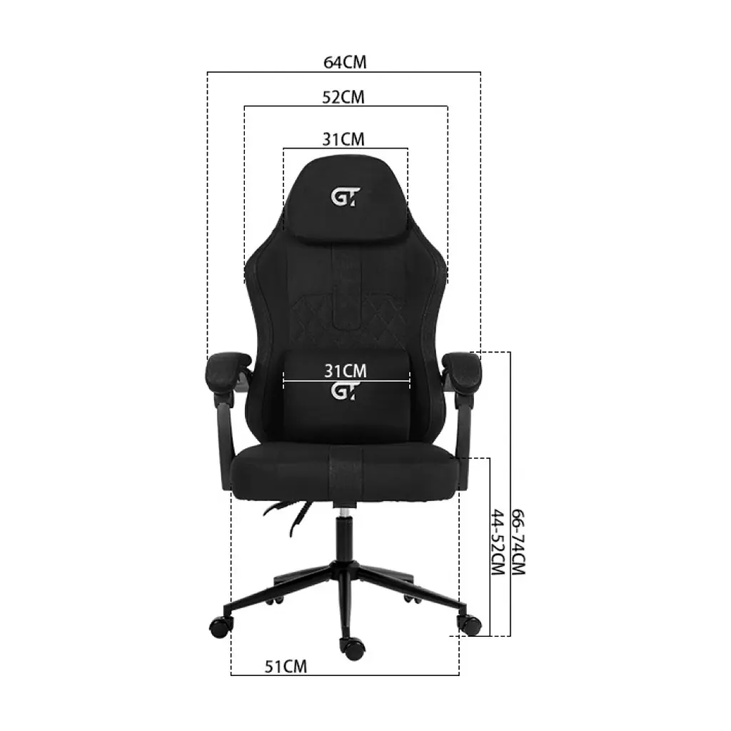 Крісло ігрове GT Racer X-2326 Black (X-2326 Fabric Black) - фото 6