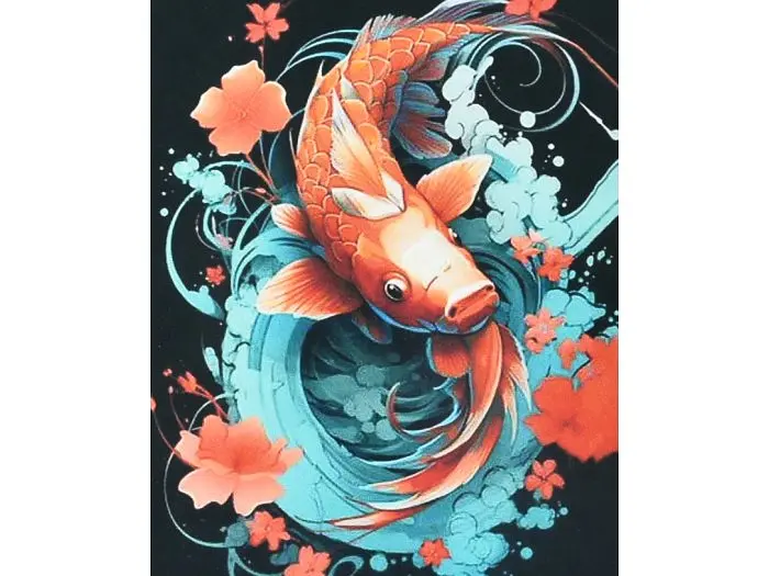 Алмазна мозаїка Золота кої у мрійливих водах, Strateg (40х50 см) - фото 2