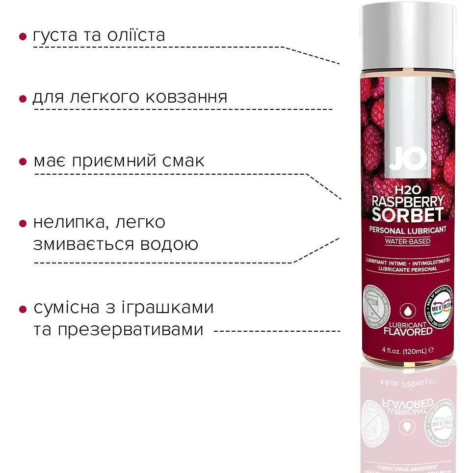 Смазка на водной основе System JO H2O - Raspberry Sorbet (120 мл) - фото 3