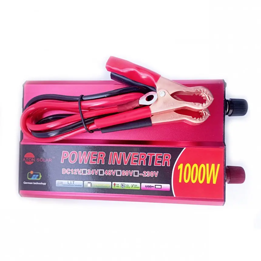 Автомобильный инвертор Aton Solar Power Inverter 006 модифицированная синусоида Red 1 розетка 1 USB c 12V на 220V 1000W (11032) - фото 4