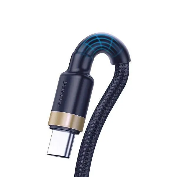 Кабель Baseus Cafule HW Quick Charging Cable USB to Type-C 40W 1m CATKLF-PV3 Blue-Gold - фото 5