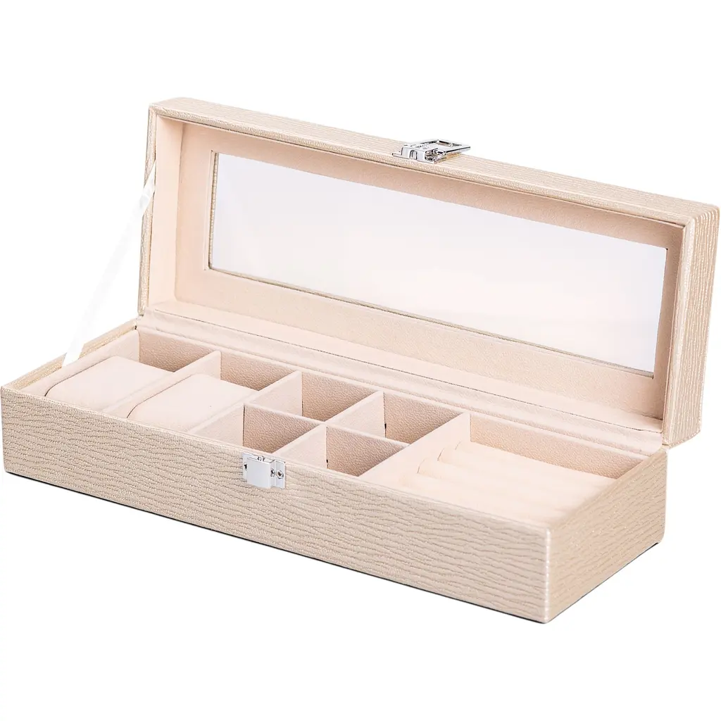 Скринька-органайзер для прикрас Yiwu на защіпці 31x11x8 см бежева HP-5-5BE - фото 2