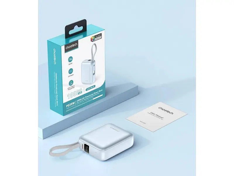 Зовнішній акумулятор (Power Bank) Choetech B832 10000mAh 35W Light Blue (B832-LBE) - фото 4